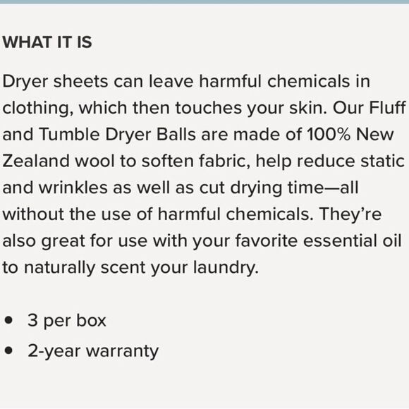 Norwex Fluff and Tumble Dryer Balls Set of 3 Nordic Design NWT - Picture 4 of 8